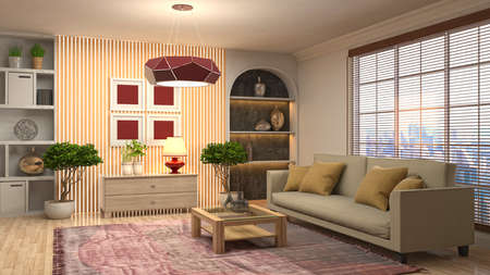 Interior of the living room. 3D illustration.の写真素材