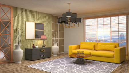 Interior of the living room. 3D illustration.の写真素材
