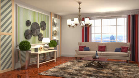 Interior of the living room. 3D illustration.の写真素材