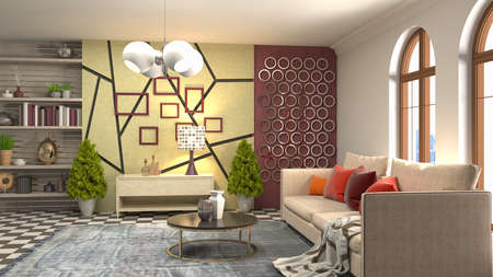 Interior of the living room. 3D illustration.の写真素材
