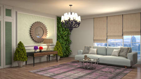 Interior of the living room. 3D illustration.の写真素材