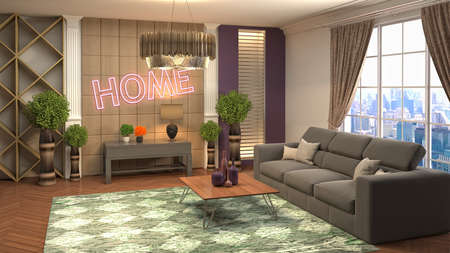 Interior of the living room. 3D illustration.の写真素材