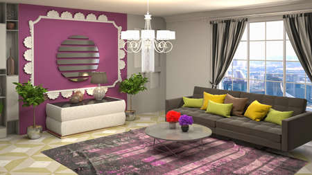 Interior of the living room. 3D illustration.の写真素材