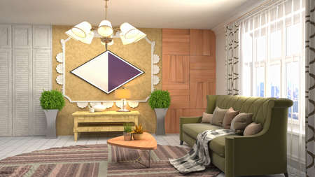 Interior of the living room. 3D illustration.の写真素材