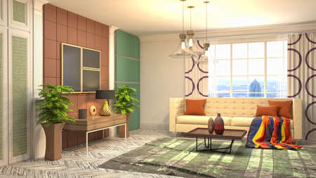 Interior of the living room. 3D illustration.の写真素材
