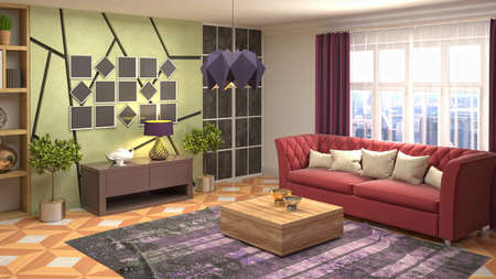 Interior of the living room. 3D illustration.の写真素材