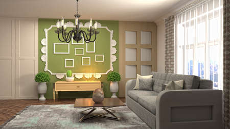 Interior of the living room. 3D illustration.の写真素材