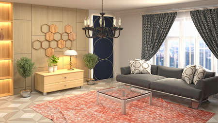 Interior of the living room. 3D illustration.の写真素材