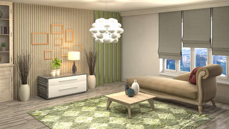 Interior of the living room. 3D illustration.の写真素材