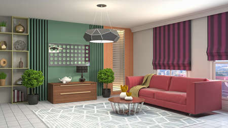 Interior of the living room. 3D illustration.の写真素材