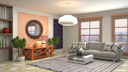 Interior of the living room. 3D illustration.の写真素材