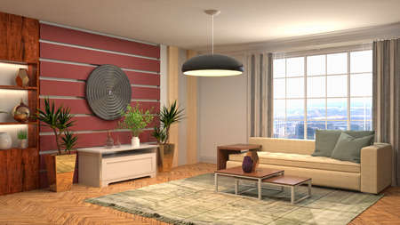 Interior of the living room. 3D illustration.の写真素材