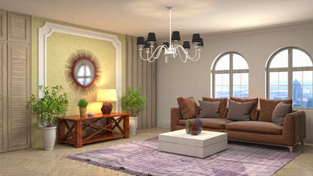 Interior of the living room. 3D illustration.の写真素材