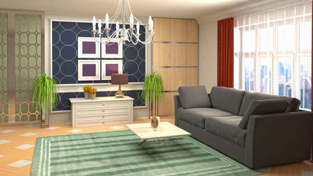 Interior of the living room. 3D illustration.の写真素材
