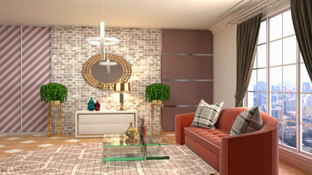 Interior of the living room. 3D illustration.の写真素材