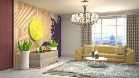 Interior of the living room. 3D illustration.の写真素材