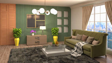 Interior of the living room. 3D illustration.の写真素材