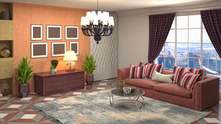 Interior of the living room. 3D illustration.の写真素材