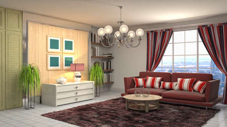Interior of the living room. 3D illustration.の写真素材