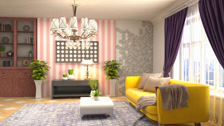 Interior of the living room. 3D illustration.の写真素材