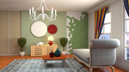 Interior of the living room. 3D illustration.の写真素材