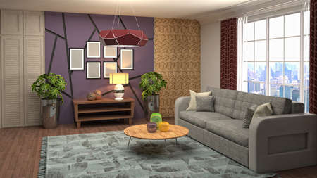 Interior of the living room. 3D illustration.の写真素材
