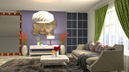 Interior of the living room. 3D illustration.の写真素材