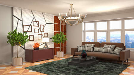 Interior of the living room. 3D illustration.の写真素材