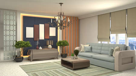 Interior of the living room. 3D illustration.の写真素材