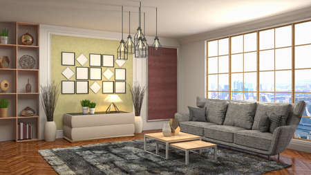 Interior of the living room. 3D illustration.の写真素材