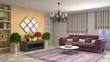 Interior of the living room. 3D illustration.の写真素材