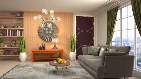 Interior of the living room. 3D illustration.の写真素材