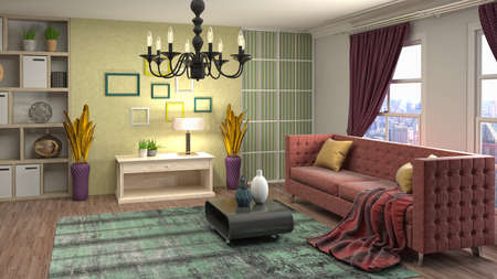 Interior of the living room. 3D illustration.の写真素材