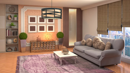 Interior of the living room. 3D illustration.の写真素材