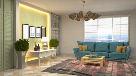 Interior of the living room. 3D illustration.の写真素材