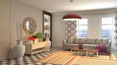Interior of the living room. 3D illustration.の写真素材