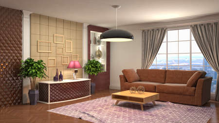 Interior of the living room. 3D illustration.の写真素材