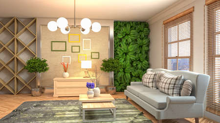 Interior of the living room. 3D illustration.の写真素材