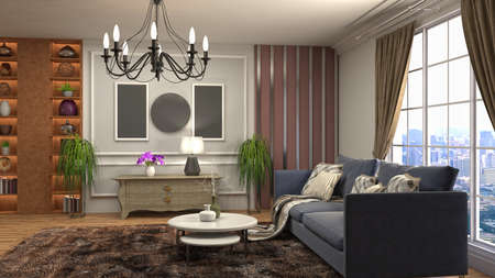 Interior of the living room. 3D illustration.の写真素材