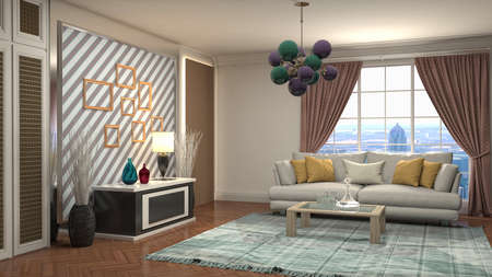 Interior of the living room. 3D illustration.の写真素材