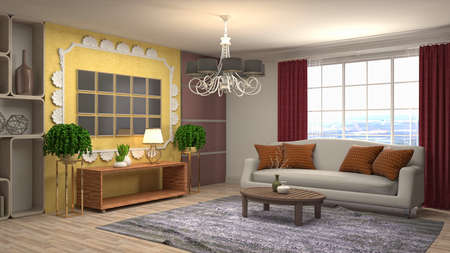 Interior of the living room. 3D illustration.の写真素材