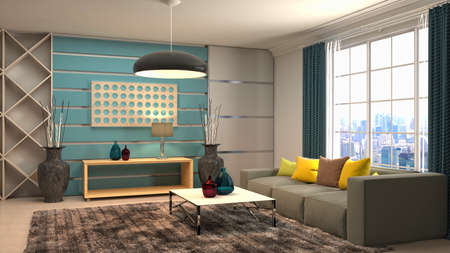 Interior of the living room. 3D illustration.の写真素材