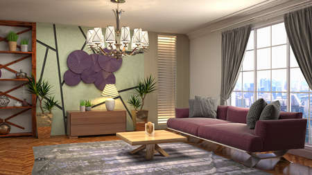 Interior of the living room. 3D illustration.の写真素材