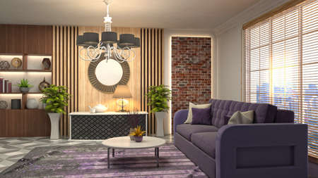 Interior of the living room. 3D illustration.の写真素材