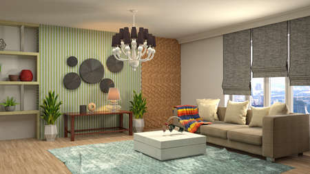 Interior of the living room. 3D illustration.の写真素材