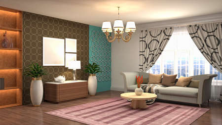 Interior of the living room. 3D illustration.の写真素材