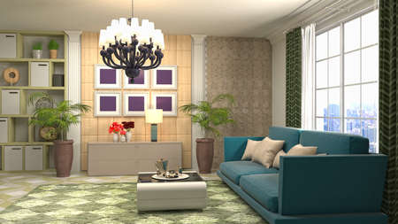 Interior of the living room. 3D illustration.の写真素材