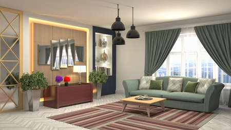 Interior of the living room. 3D illustration.の写真素材