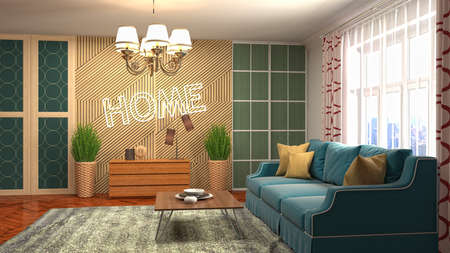 Interior of the living room. 3D illustration.の写真素材