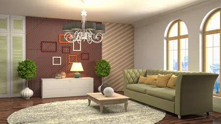 Interior of the living room. 3D illustration.の写真素材